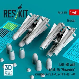 1/48 ResKit RS48-0519 LAU-88 mit (2 Stück) AGM-65 "Maverick" Raketen (6 Stück) (A- - Bild 1 von 3