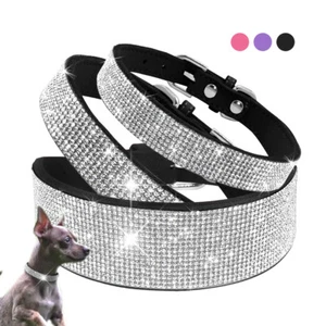 COLLARE CON STRASS PER CANI GATTI ANIMALI PICCOLA GRANDE TAGLIA BRILLANTINI XS-L - Foto 1 di 18