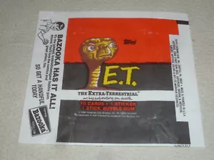 VINTAGE 1982 ET E.T. MOVIE CARD STICKER WAX BOX PACK WRAPPER TOPPS D BARRYMORE > - Picture 1 of 2