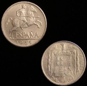 *GUTSE* FRANCO-8, 10 CÉNTIMOS 1945, BRILLO ORIGINAL, SIN CIRCULAR +. - Picture 1 of 1