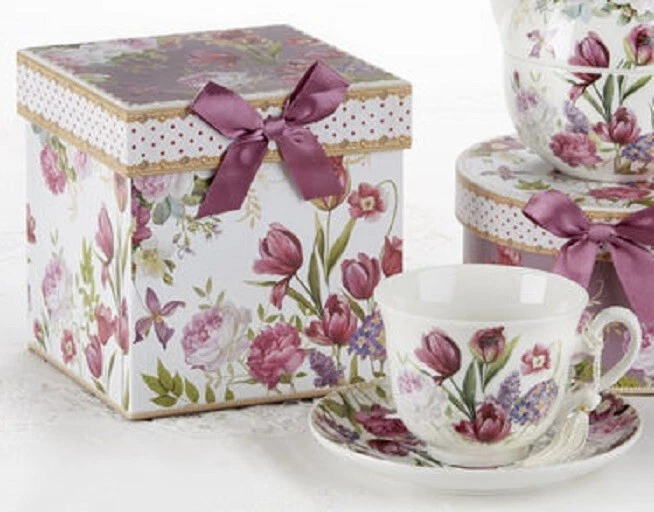 Juego de regalo taza de té y platillo de porcelana Delton TULIP Foto 1 de 1