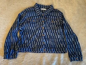 Revelation Denim Striped Denim Jean Jacket Shirt Womens XL - Picture 1 of 13