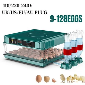 9-128 Eggs Household Digital Automatic Egg Incubator Poultry Hatcher Machine - Picture 1 of 19