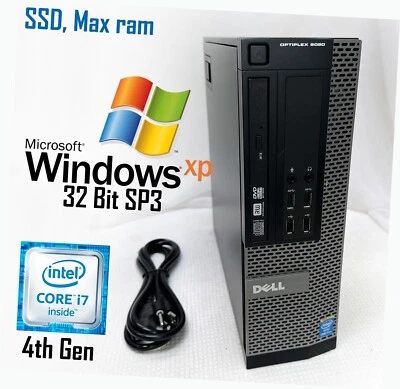 Dell OptiPlex 9020 WINDOWS XP PRO: i7-4770, MAX RAM, SSD- RETRO Gaming PC - Image 1 of 4