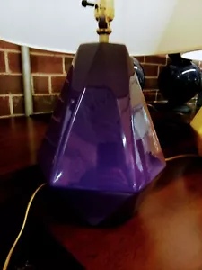 (PAIR/SET) 16" TABLE LAMPS (ONLY, NO SHADES) | PURPLE "DIAMOND" BY ROBERT ABBEY - Picture 1 of 3