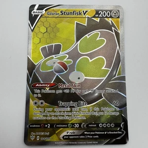 Pokémon TCG Galarian Stunfisk V 184/189 SWSH Darkness Ablaze Full Art NM - Picture 1 of 10