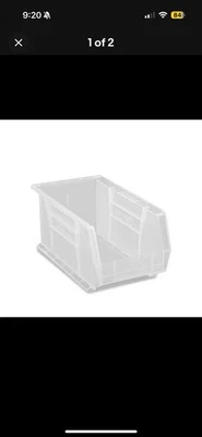 AkroBins 3024OSCLAR caixas empilháveis de plástico - 15 x 8 x 7", transparente. Pacote com 2 - Imagem 1 de 2