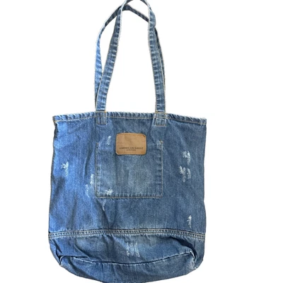 American Eagle сумка с короткими ручками Outfitters AEO синий Jean джинсовой ткани покупки книга состаренный - Изображение 1 из 4