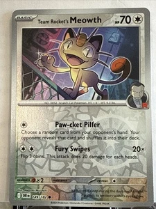 Pokemon TCG: Team Rocket's Meowth 149/182, Destined Rivals _ HOLO INVERSO - Imagen 1 de 2
