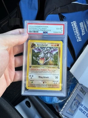 Pokemon Aerodactyl 1/62 Fossil 1st Edition Prerelease Vintage Holo PSA 6 - Image 1 of 4