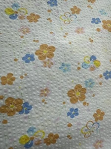 Vintage Cotton Print Seersucker Fabric 45” Wide - Picture 1 of 5