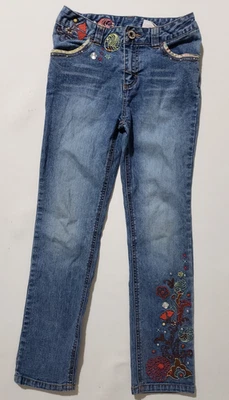 Pantalones de mezclilla Nickelodeon Unfabulous niñas talla 10 bordado floral adornado Foto 1 de 4