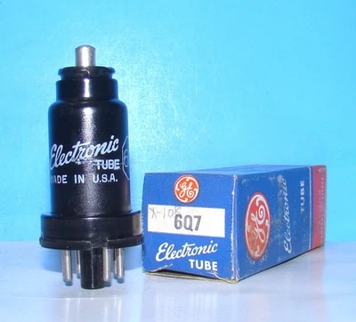 6Q7 NOS GE amplifier radio audio metal electron vacuum tube tested 6Q7GT 6Q7G - Image 1 of 3