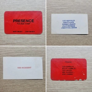 Lotto 3 biglietti da visita Led Zeppelin vintage anni 70 PRESENZA concerto rock agente prenotazione - Foto 1 di 7