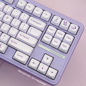 Peppermint White PBT Keycaps Set MA Profile for Cherry MX Mechanical Keyboards - Picture 1 of 8