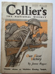 Collier’s Magazine 1918 WORLD WAR 1 "OUR FIRST VICTORY" & General Pershing print - Picture 1 of 4