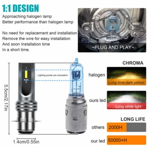 6000K For Yamaha Raptor 350 660R 700 700R LED Headlight Bulb Fit YFM350R YFM6_qe - Picture 1 of 8