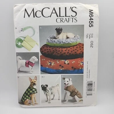 McCall's Crafts 6455 Sewing Pattern Dog Bed in 3 Sizes, Vest & Coat or Jacket - Image 1 of 4