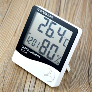 Digital LCD Indoor Home Multi-function Clock Temperature Hygrometer Thermometer - Picture 1 of 8