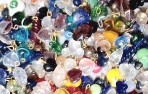 55x Bulk Drop Perlen Charms Glasperle Menge Herzen Schmuckherstellung Ohrringe zum Selbermachen - Bild 1 von 6