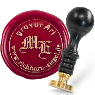 gravurART SIEGELSTEMPEL PETSCHAFT INITIALEN + RUNDTEXT