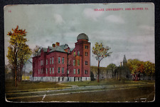 Des Moines IA postcard :  Drake University 1908 to Council Bluffs - sad note