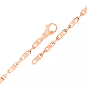 10k Rose Gold Solid Handmade Fashion Link Chain Bracelet 7.5" 4.4mm 10 grams - Picture 1 of 3