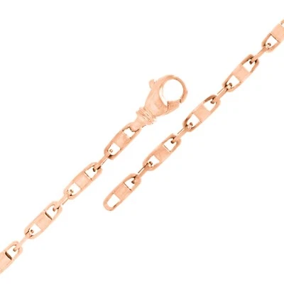 10k Rose Gold Solid Handmade Fashion Link Chain Bracelet 7.5" 4.4mm 10 grams - Image 1 of 3