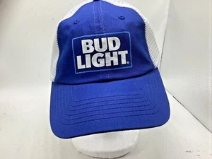 new Vintage Bud Light Beer Trucker Hat Mesh Snapback Blue VTG - Picture 1 of 12