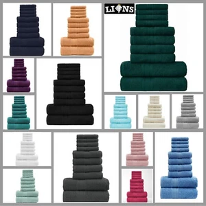 LIONS 10PC TOWEL BALE SET 100% Egyptian Cotton Bathroom Towels Face Hand Bath - Picture 1 of 100