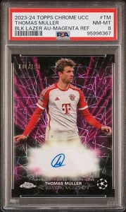 2023-24 Topps Chrome UEFA #BLA-TM Thomas Muller Black Lazer Auto Magenta #/199 - Picture 1 of 2