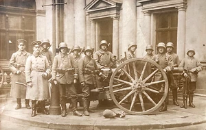 RARE! POST-WW1 GERMAN REICHSWEHR FIELD GUN  w/ FREIKORPS MEMBERS PHOTO POSTCARD - Picture 1 of 5