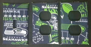 SEATTLE SEAHAWKS LIGHT SWITCH COVER AND OUTLET PLATES, GO HAWKS! FREE SHIPPING - Picture 1 of 3