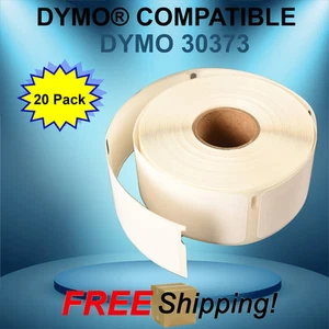 20 Rolls-Rat Tail Style White 30373 Dymo® Compatible Thermal Price Tag Labels - Picture 1 of 4