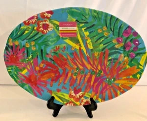 Isaac Mizrahi Melamine Oval Serving Tray Platter Plate 16" Tropical Floral NWT - Picture 1 of 4