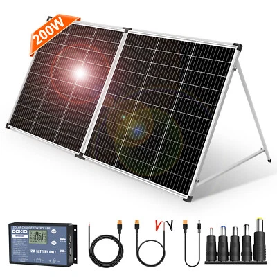 Dokio 200W 12v Foldable Solar Panel For RV Car Battery Camper Home Garden - Image 1 of 4