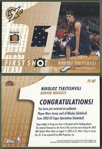 2002-03 Topps Xpectations First Shot Relics #FS-NT Nikoloz Tskitishvili JERSEY - Picture 1 of 1