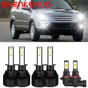 For Honda CR-V 2005-2006 - 6X LED Headlight Bulbs High Low Beam + Fog Light Kits - Picture 1 of 12