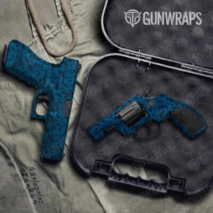 GunWraps Bandana Blue & Black Premium Pistol Vinyl Gun Wrap Skin Matte USA - Picture 1 of 1