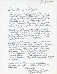 Masami Teraoka & His Wife- Signed Handwritten Letter (Artist) - Picture 1 of 1