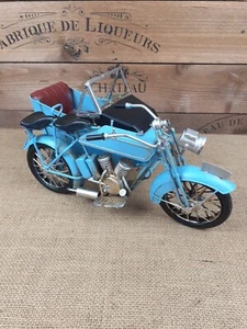 33 cm Vintage Stil Blech Metall Deko blau Motorrad Motorrad & Beiwagen - Bild 1 von 19