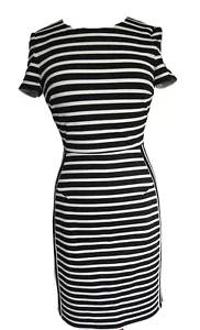 Strenesse schwarz-weiß gestreiftes Bleistiftkleid USA Größe 4 - Bild 1 von 17