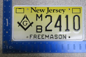 New Jersey License Plate Tag Nj FreeMason Mason Graphic # MB2410 2410 - Picture 1 of 2