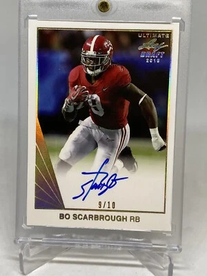 2018 BO SCARBROUGH GOLD LEAF ROOKIE RC AUTO SP #9/10 JSY # 1~1 ALABAMA ROLL TIDE - Image 1 of 4