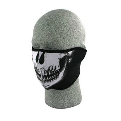 ZANheadgear WNFM002H White/black Neoprene Skull Half Face Mask