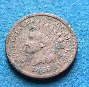 1865 Fancy 5 - Indian Head Cent - Exact Coin Imaged -S - Picture 1 of 4