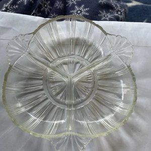 Vintage Clear Glass Relish Dish Divided - Picture 1 of 2