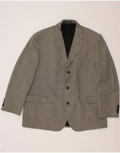 DOCKERS Mens 3 Button Blazer Jacket UK 46 3XL Grey Check Polyester BF10 - Picture 1 of 4