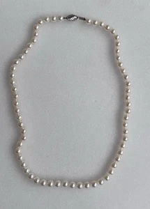 "Collar con broche de oro blanco de 14 k L/585 de perlas cultivadas de agua dulce 18""" - Imagen 1 de 11