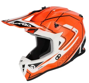 CASCO HELMET MOTO CROSS ENDURO ACERBIS LINEAR 22.06 ARANCIONE BIANCO TG L - Picture 1 of 6
